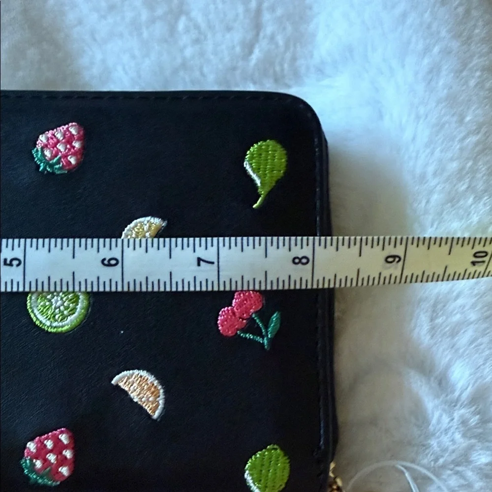 Betsey Johnson Black Wallet with Colorful Fruit Accents